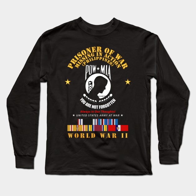 POW - MIA - Phil - Thoughts w WWII POW SVC Long Sleeve T-Shirt by twix123844